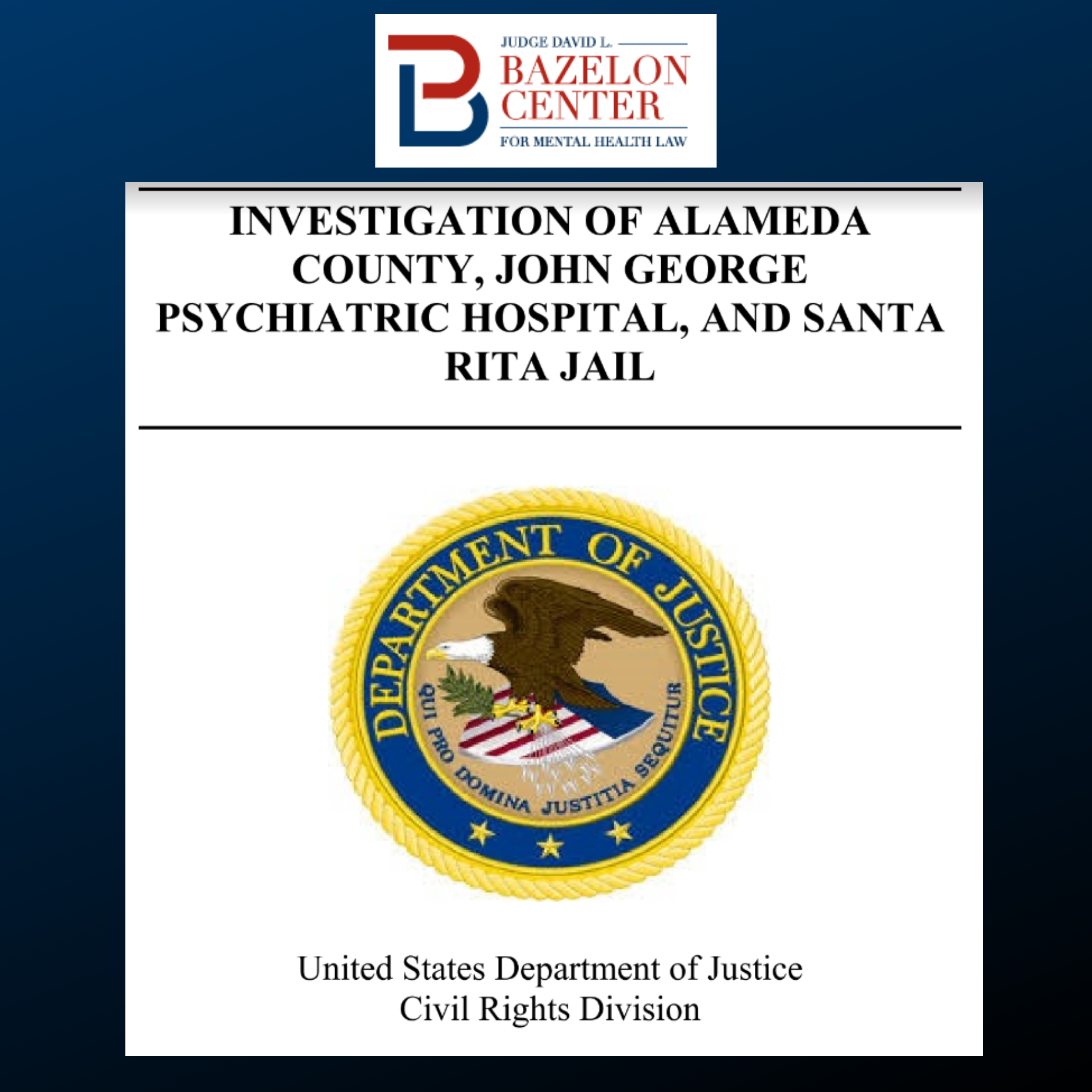 Justice Department Finds that Alameda County, California, Violates the  Americans with Disabilities Act and the U.S. Constitution, After  Unprecedented Investigation